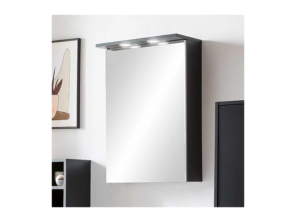 Spiegelschrank mit LED in Schwarz Made in Germany