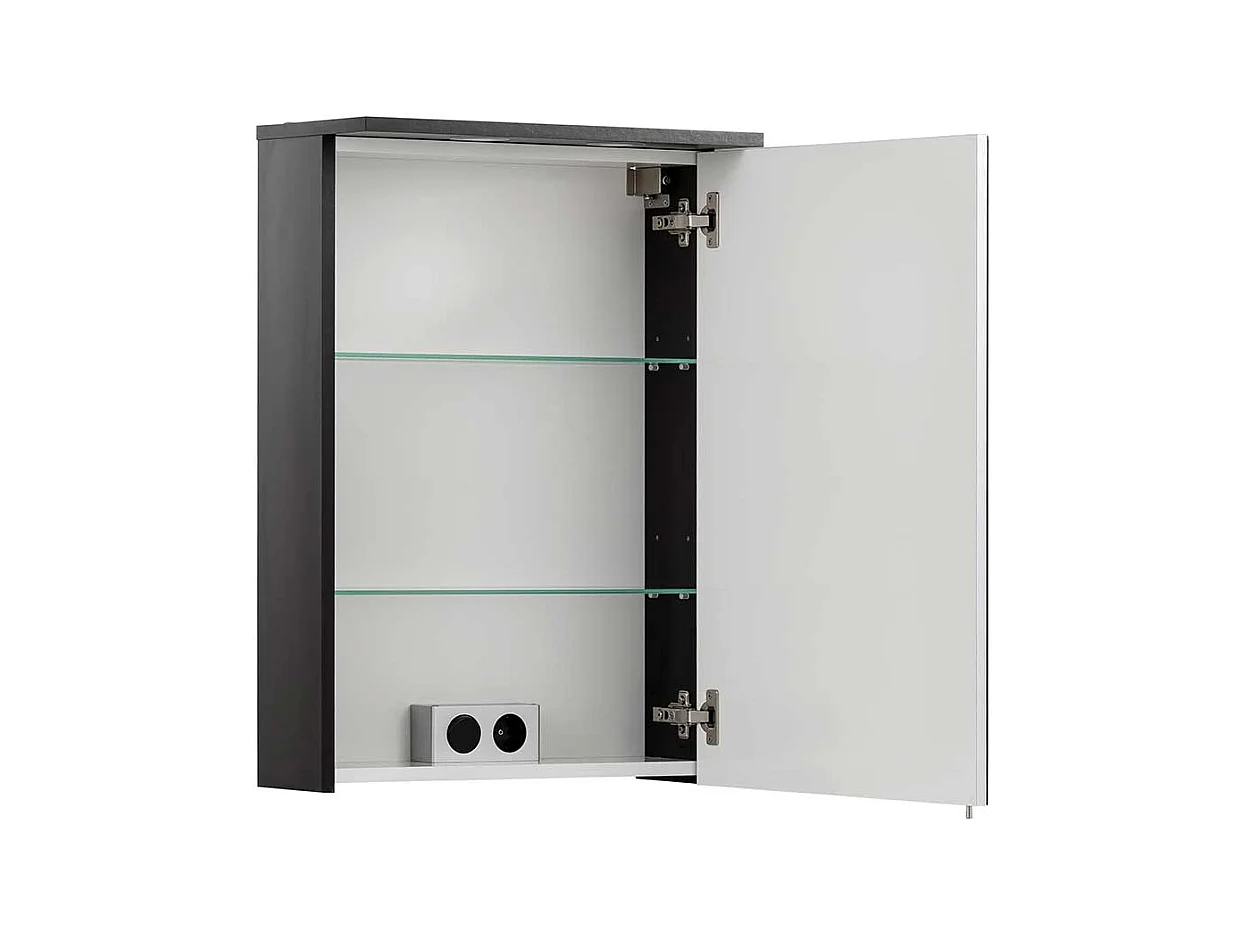 Spiegelschrank mit LED in Schwarz Made in Germany