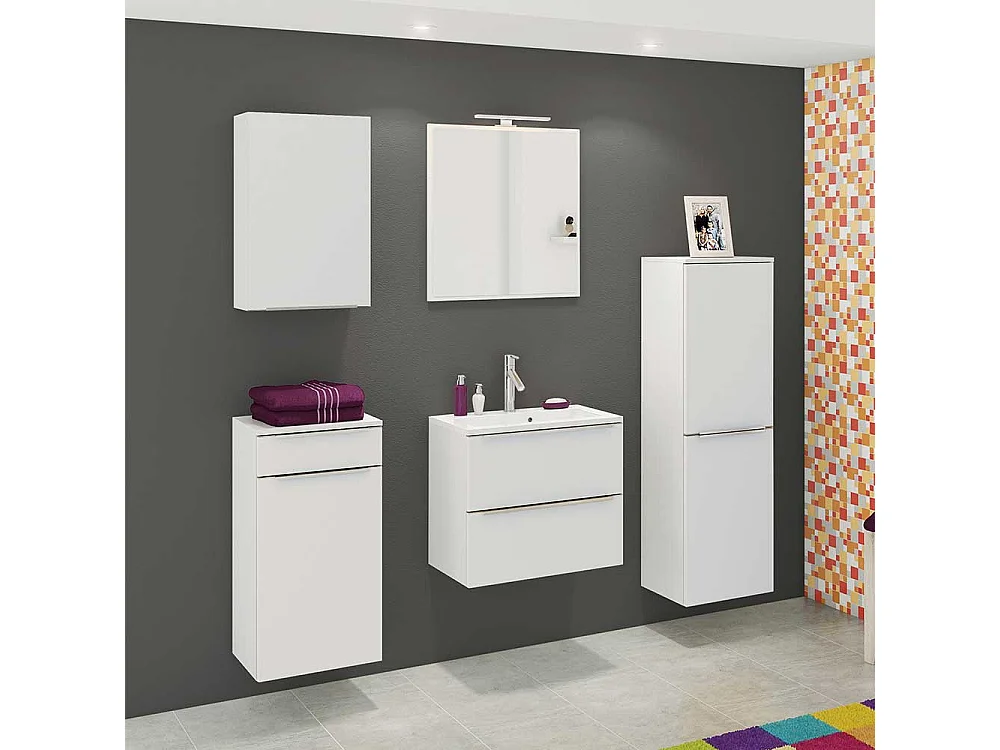 Badezimmer Hängeschrank in Weiß 40 cm breit