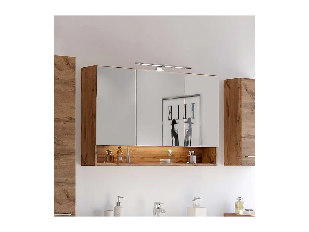 Badspiegelschrank in Wildeichefarben 3-türig