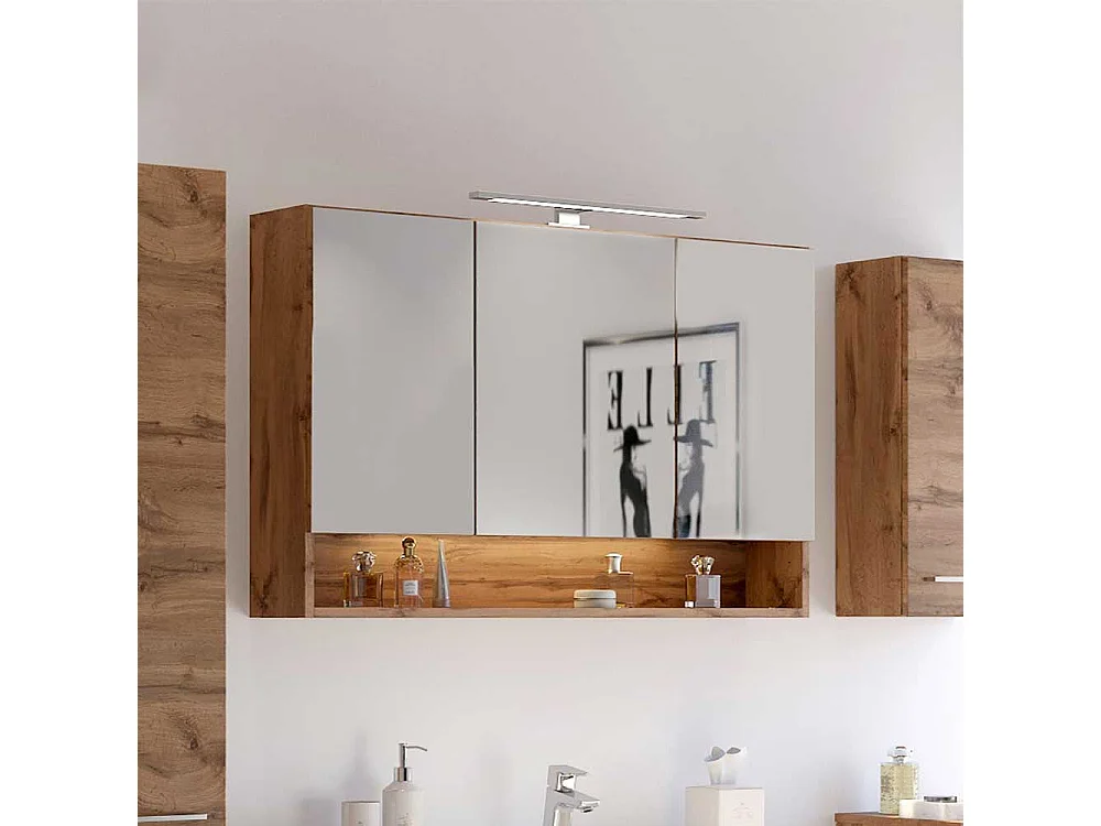 Badspiegelschrank in Wildeichefarben 3-türig