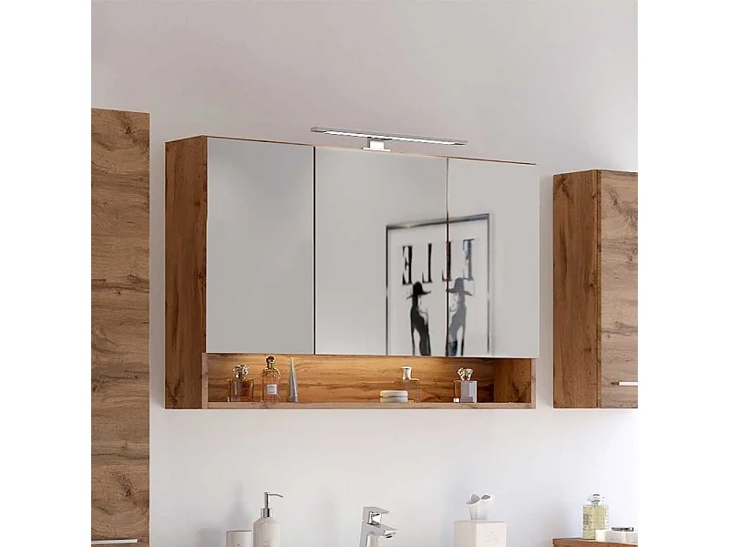 Badspiegelschrank in Wildeichefarben 3-türig