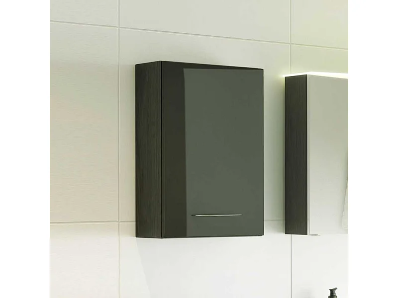 Badezimmer Hängeschrank in Dunkelgrau Hochglanz 40 cm