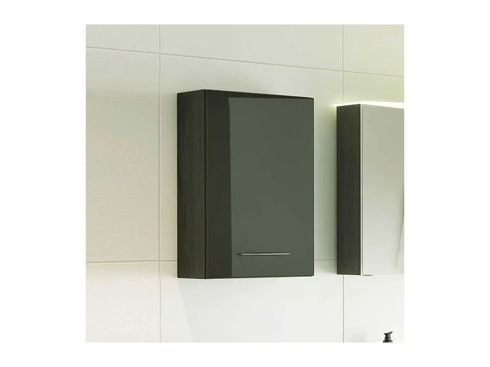 Badezimmer Hängeschrank in Dunkelgrau Hochglanz 40 cm