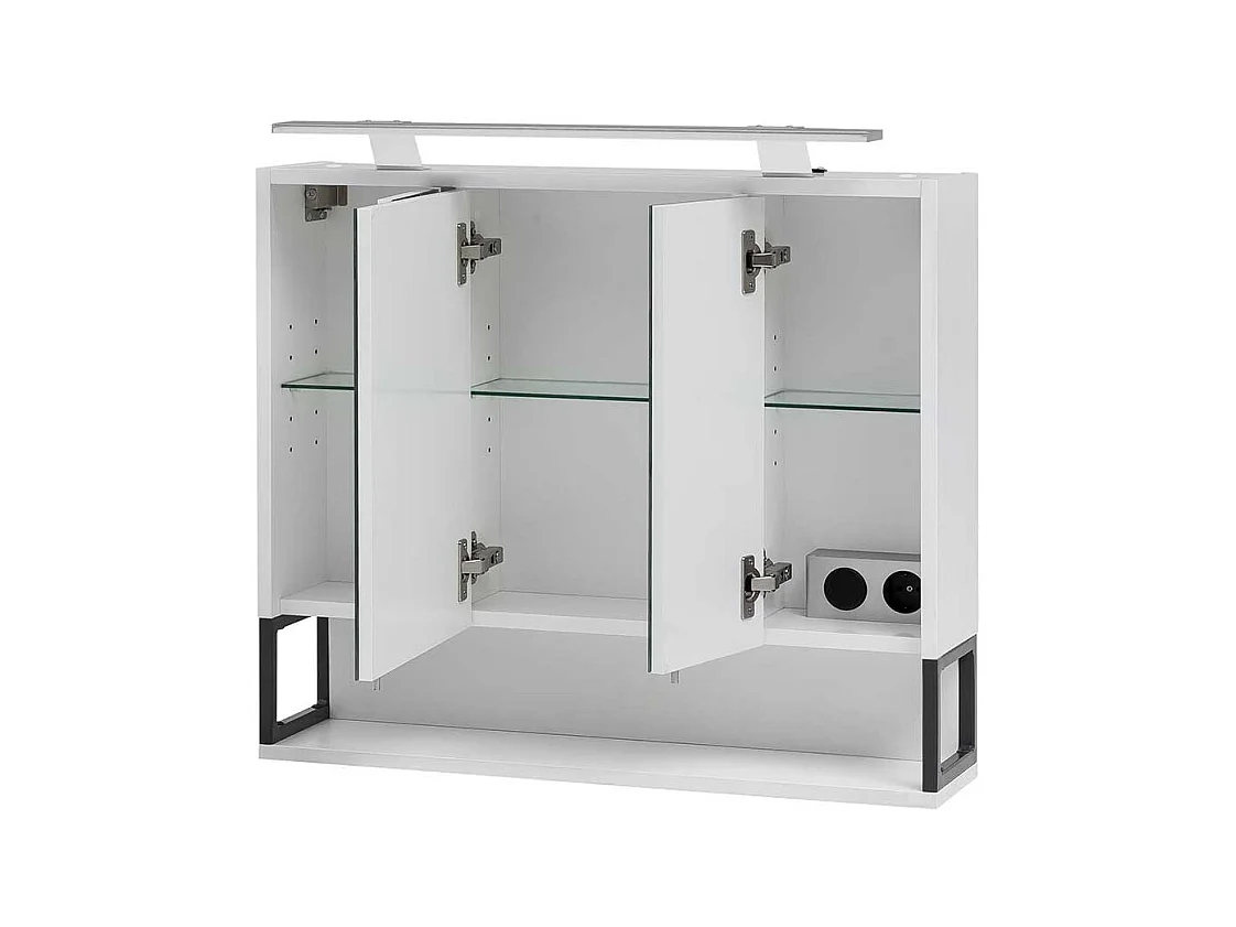 Badspiegelschrank in Wei� und Anthrazit 70 cm breit