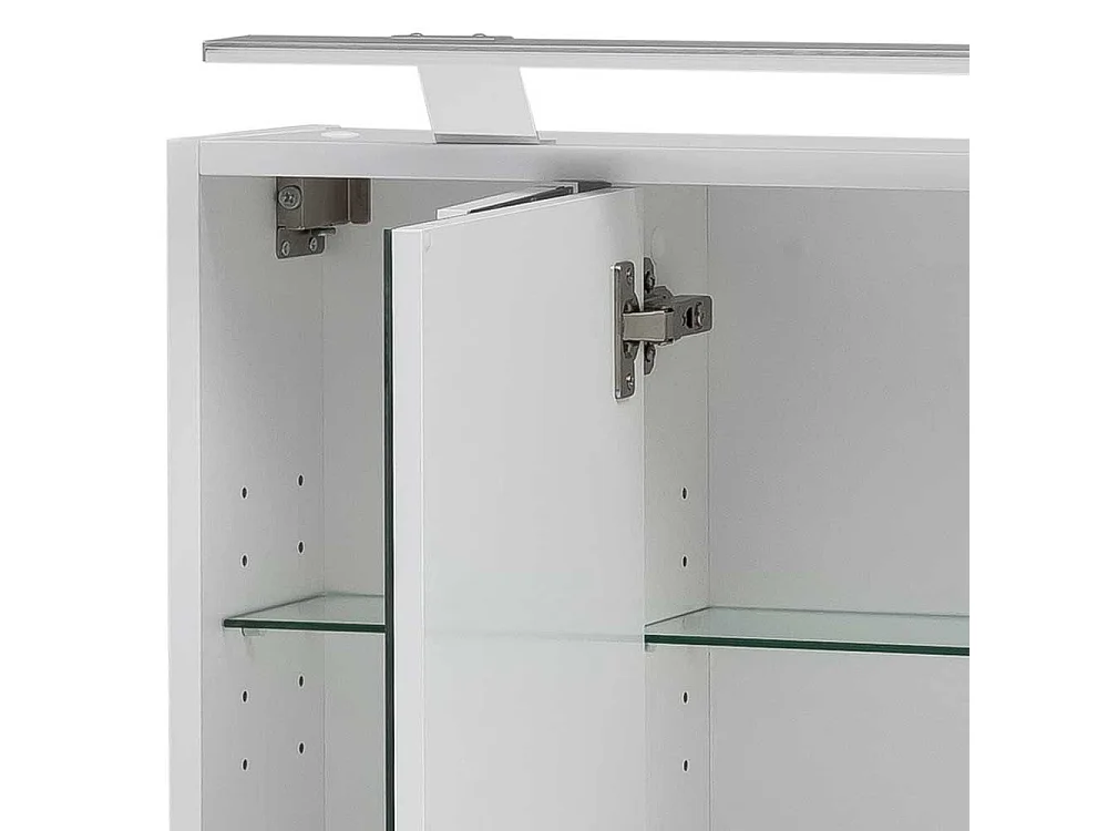 Badspiegelschrank in Weiß und Anthrazit 70 cm breit