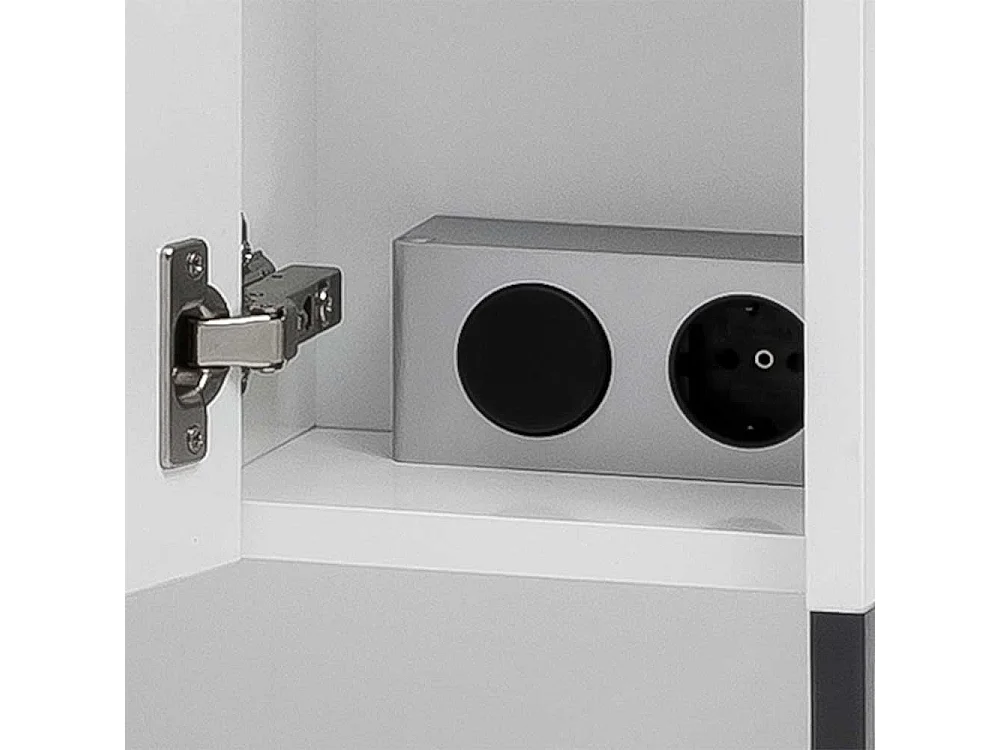 Badspiegelschrank in Weiß und Anthrazit 70 cm breit