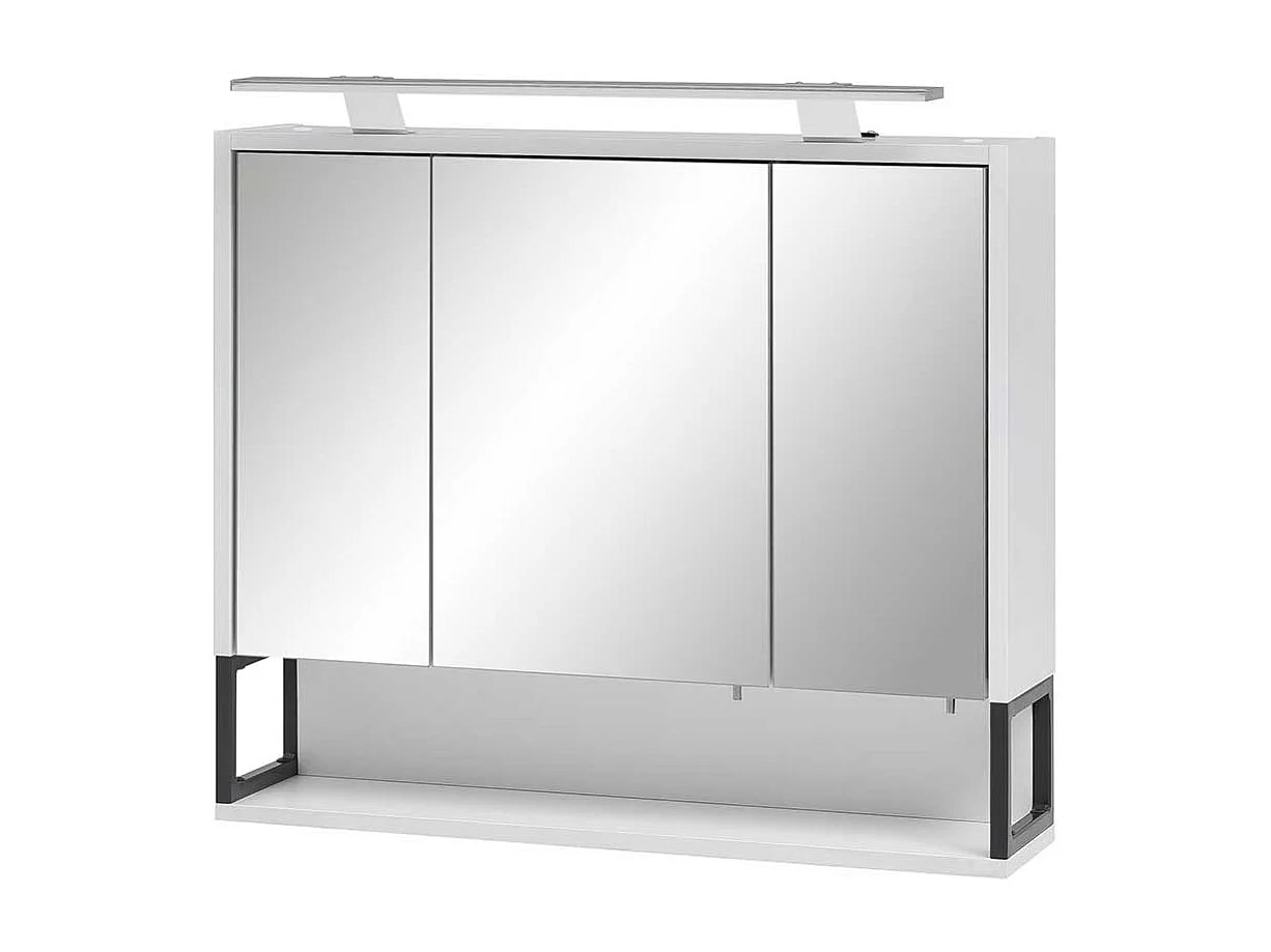 Badspiegelschrank in Weiß und Anthrazit 70 cm breit