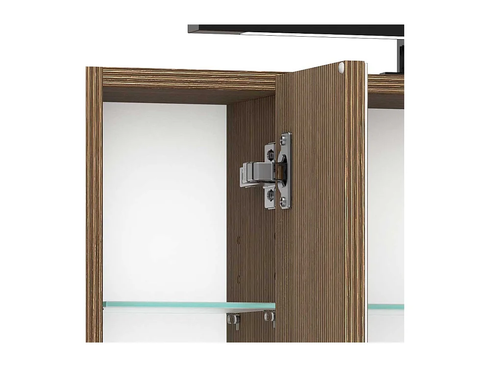 Badezimmerschrank Spiegelschrank Bad mit LED Beleuchtung in Eiche dunkel