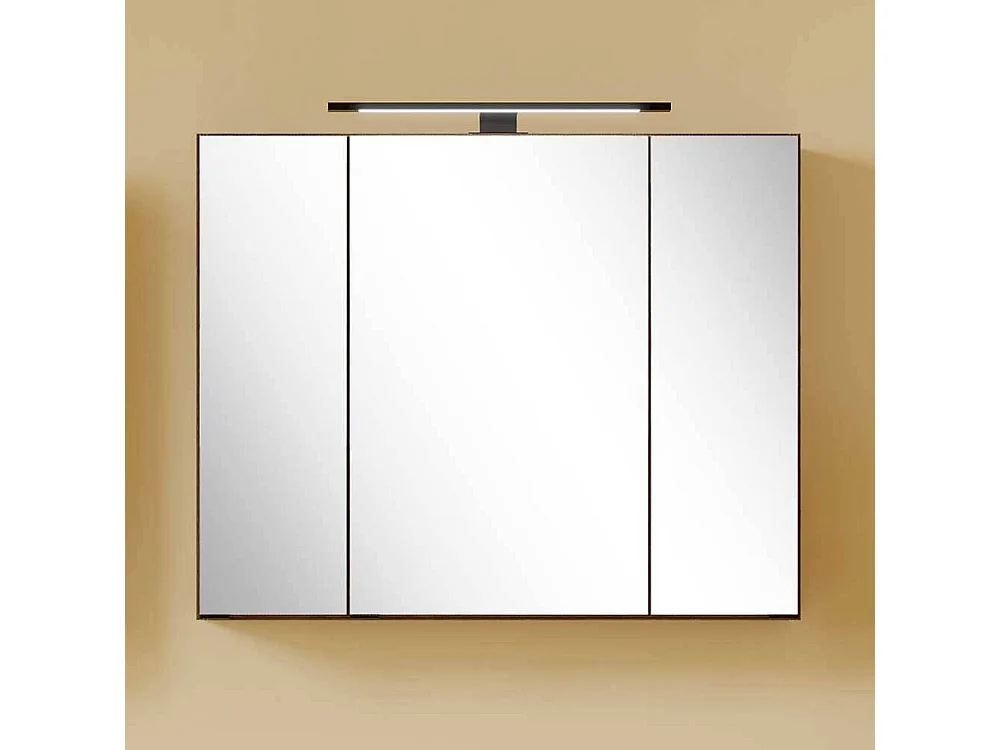 Badezimmerschrank Spiegelschrank Bad mit LED Beleuchtung in Eiche dunkel