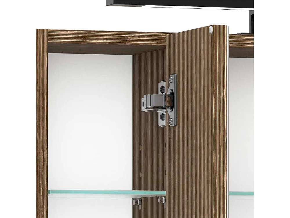 Badezimmerschrank Spiegelschrank Bad mit LED Beleuchtung in Eiche dunkel