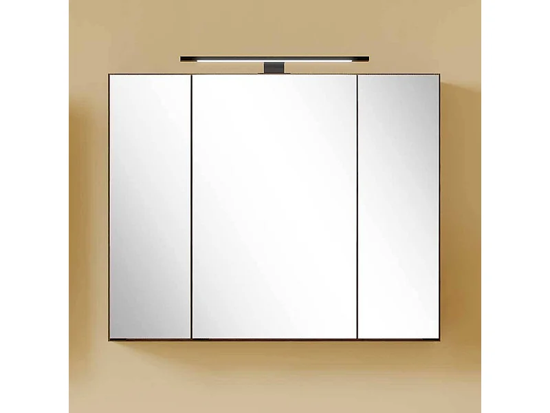 Badezimmerschrank Spiegelschrank Bad mit LED Beleuchtung in Eiche dunkel