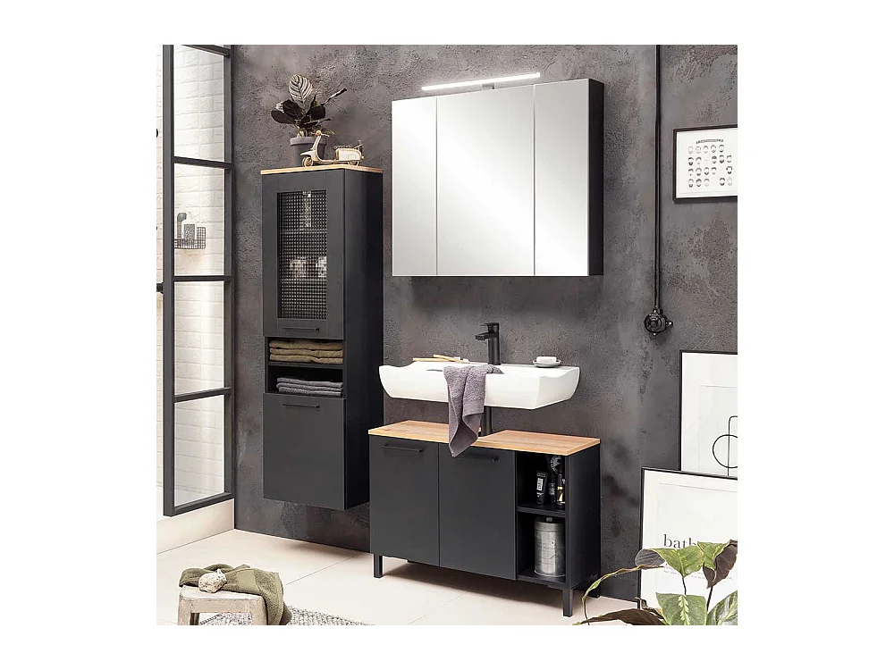 Badezimmerspiegelschrank mit LED Beleuchtung 81 cm breit