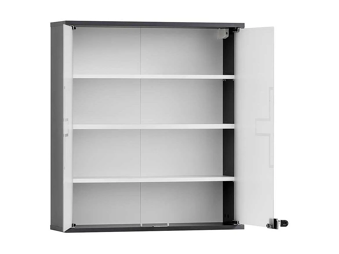 Hängeschrank für Medizin in Anthrazit Glastüren