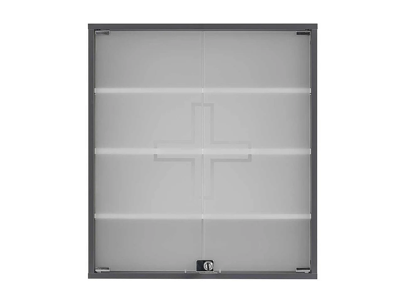 Hängeschrank für Medizin in Anthrazit Glastüren