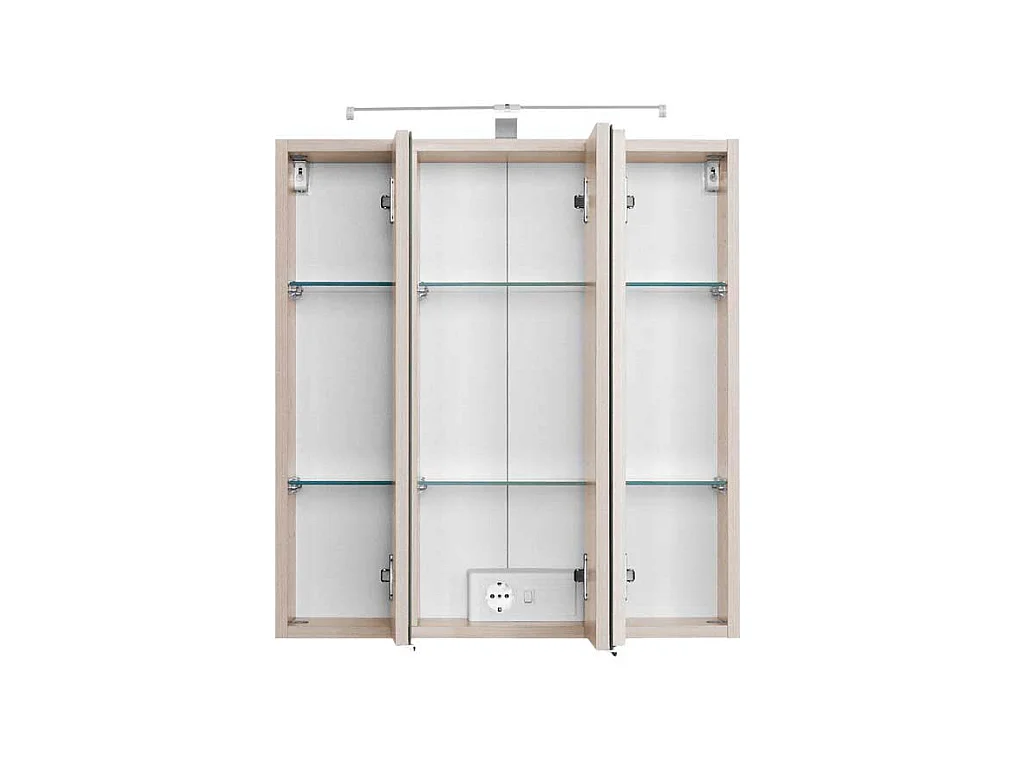 Bad Spiegelschrank in Buche LED Aufbauleuchte