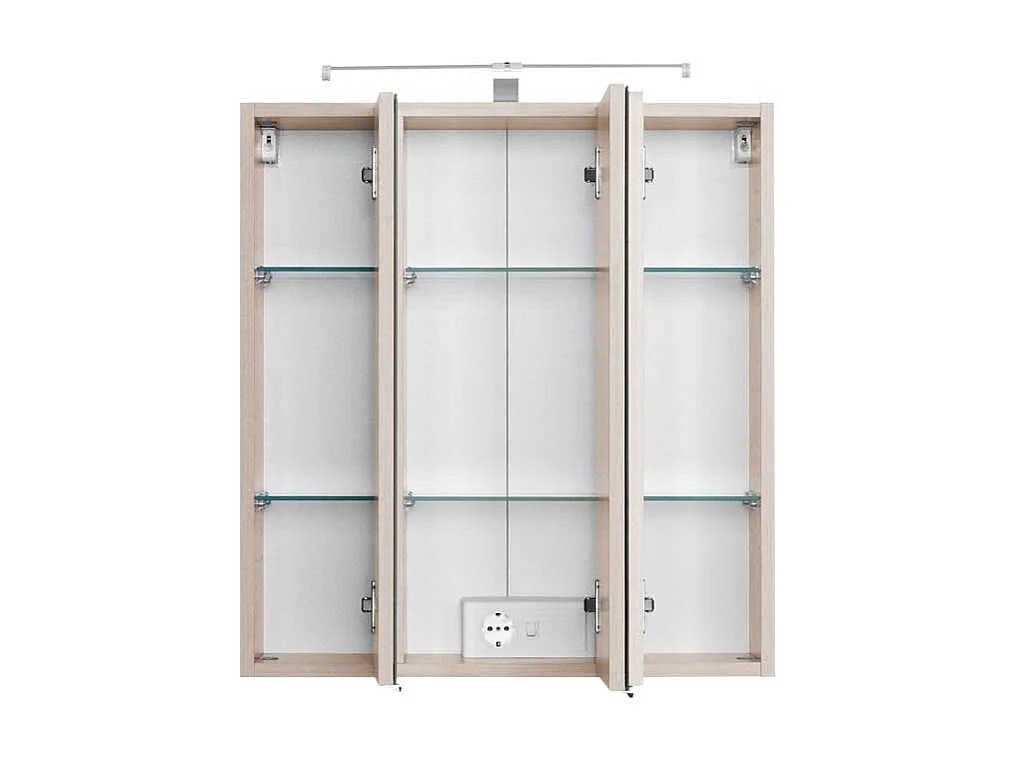 Bad Spiegelschrank in Buche LED Aufbauleuchte