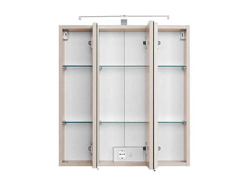 Bad Spiegelschrank in Buche LED Aufbauleuchte