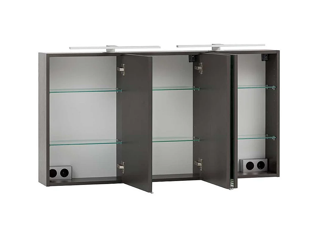 120 cm Spiegelschrank mit drei Türen Korpus in Dunkelgrau