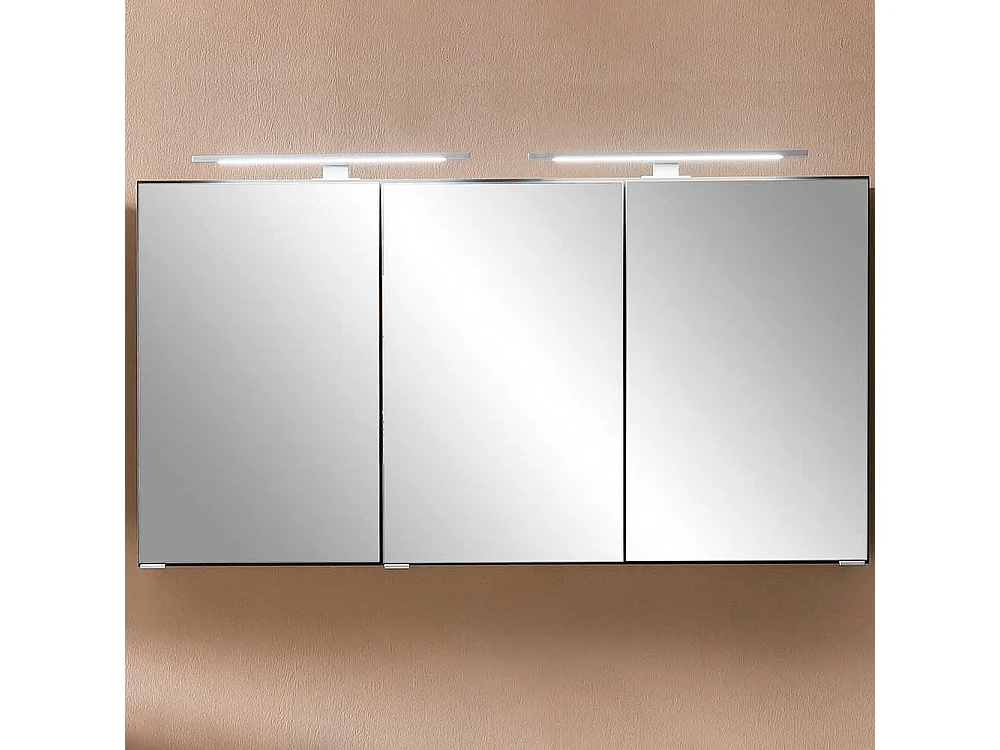 120 cm Spiegelschrank mit drei Türen Korpus in Dunkelgrau