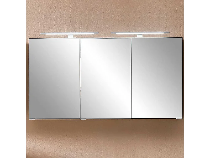 120 cm Spiegelschrank mit drei Türen Korpus in Dunkelgrau