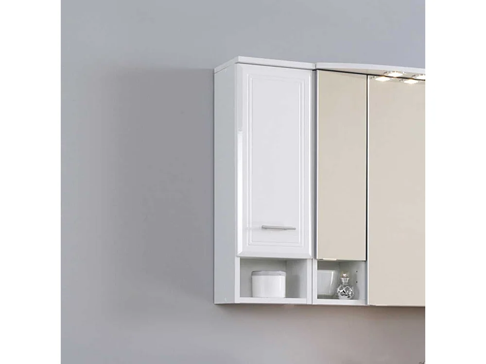 Bad Oberschrank in Weiß Hochglanz