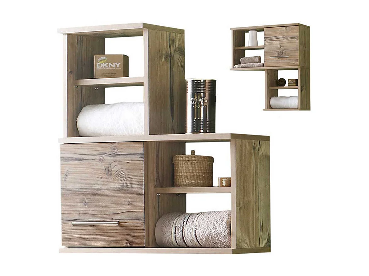 Bad Oberschrank im Dekor Fichte Grau 60 cm breit