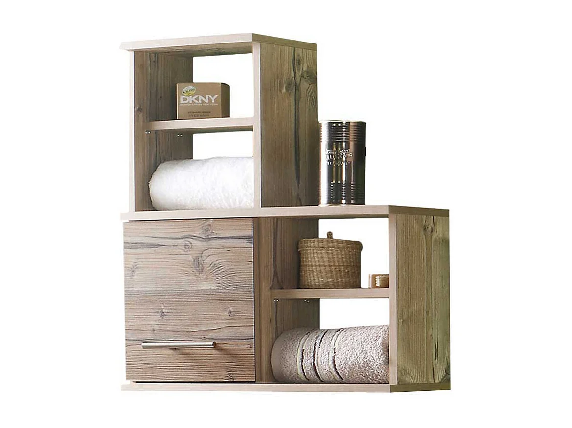 Bad Oberschrank im Dekor Fichte Grau 60 cm breit