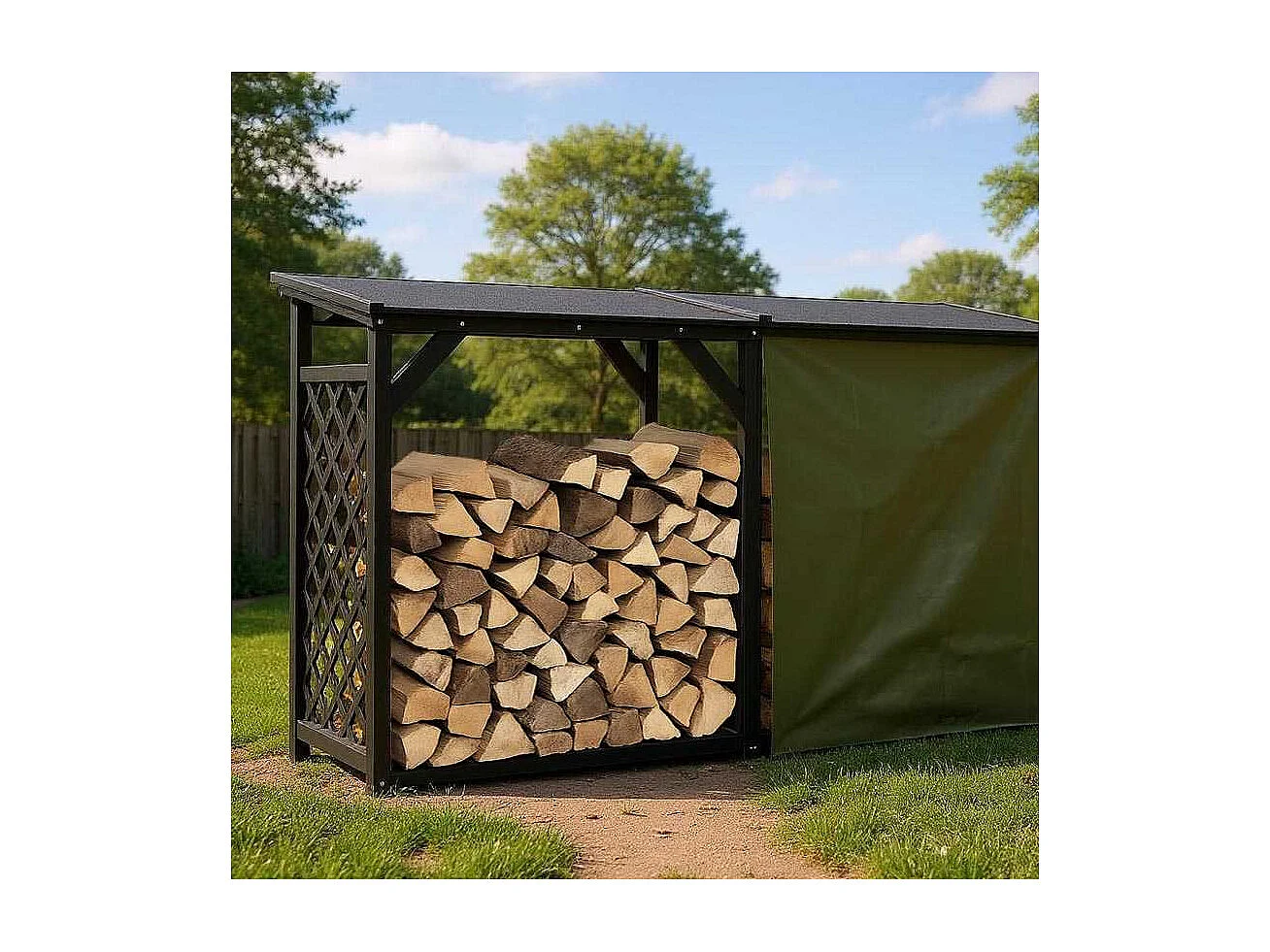 Bûcher treillis en bois Black edition Avec extension