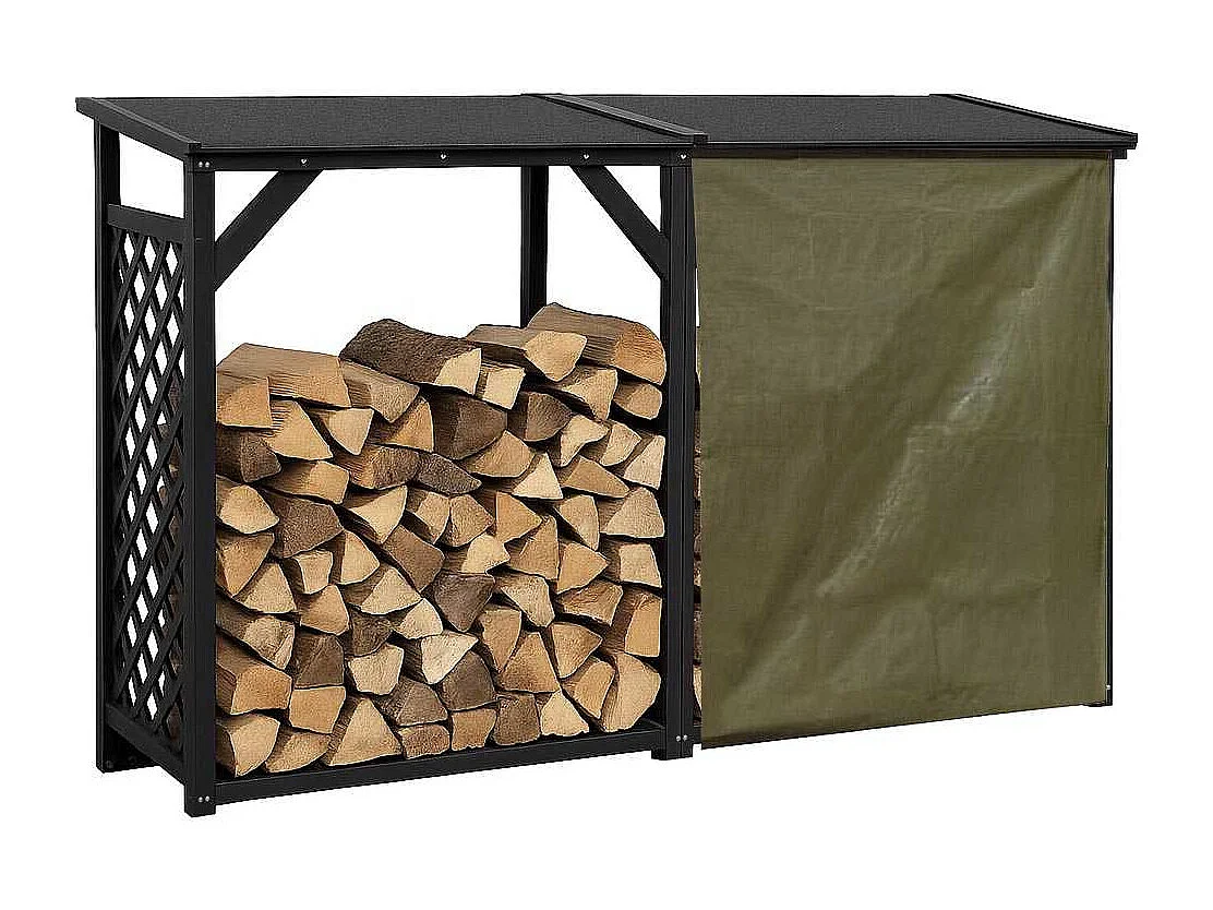 Bûcher treillis en bois Black edition Avec extension