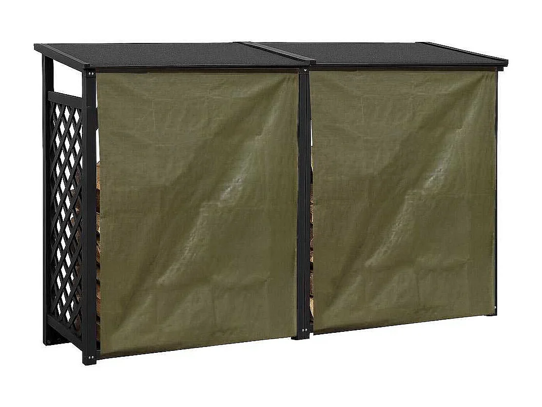Bûcher treillis en bois Black edition Avec extension