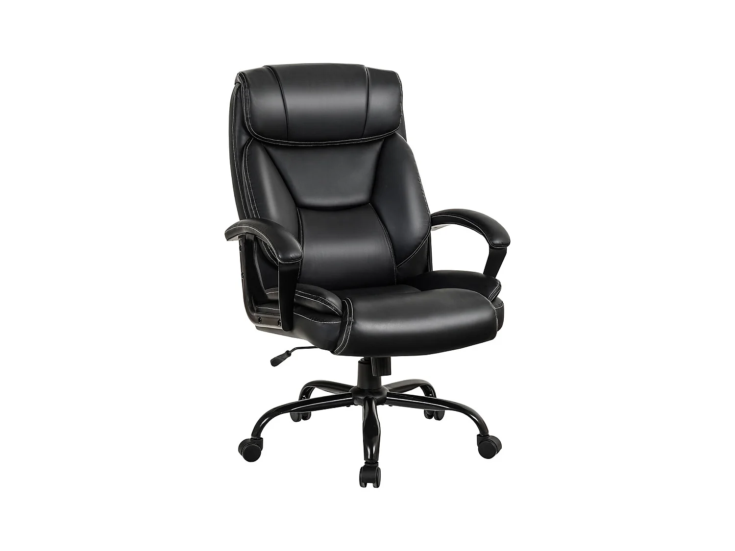 Fauteuil à bascule pivotante cuir noire 74 x 69 x 117 cm 20_0005182
