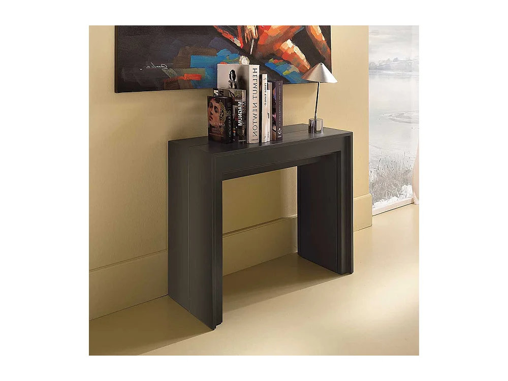 Ausziehbarer Konsolentisch in Schwarz modern