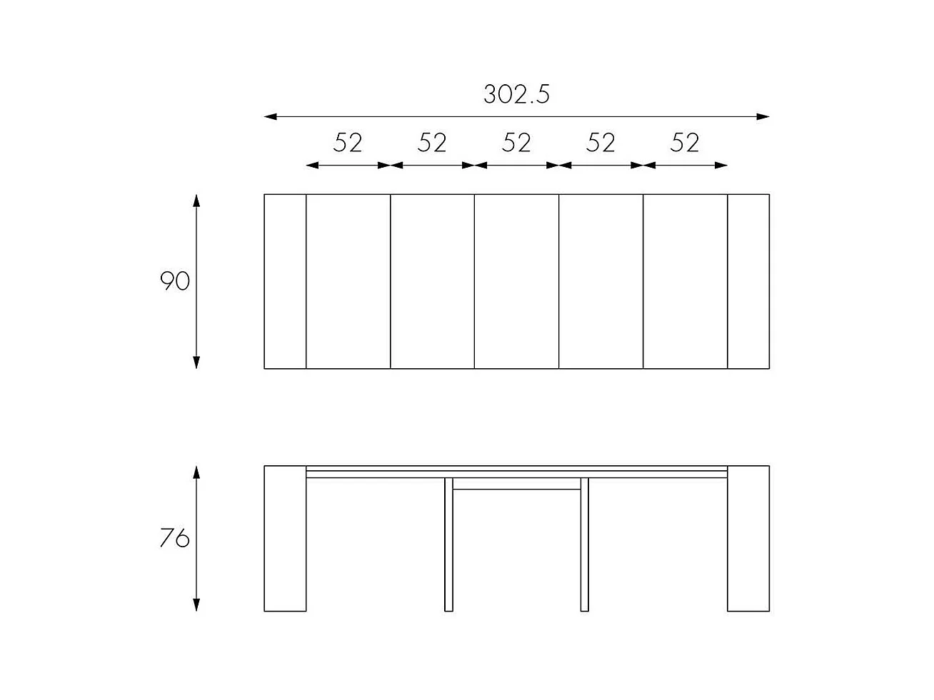 Ausziehbarer Konsolentisch in Schwarz modern