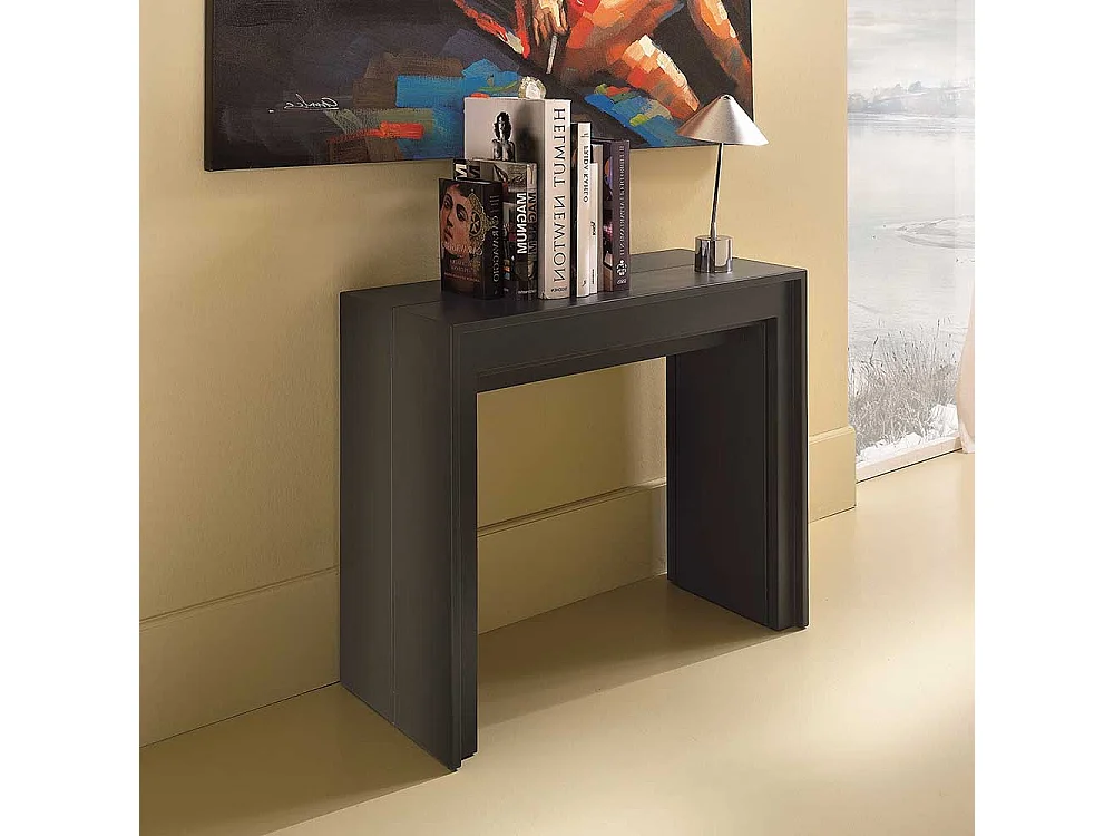 Ausziehbarer Konsolentisch in Schwarz modern