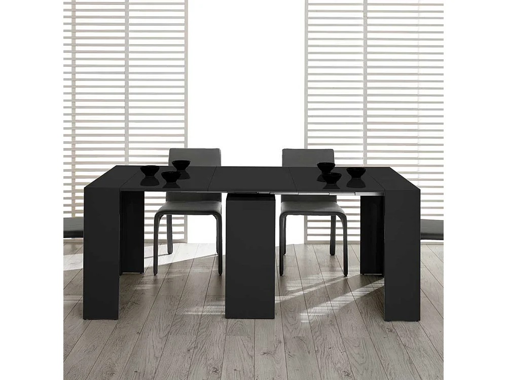 Ausziehbarer Konsolentisch in Schwarz modern