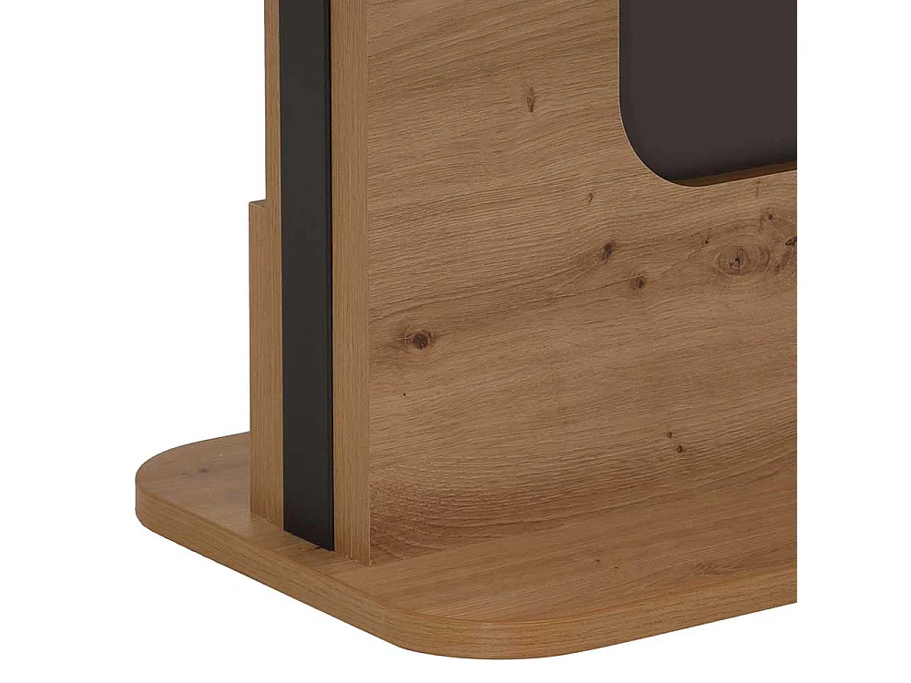 Ausziehbarer Sofatisch in Wildeichefarben und Anthrazit höhenverstellbar