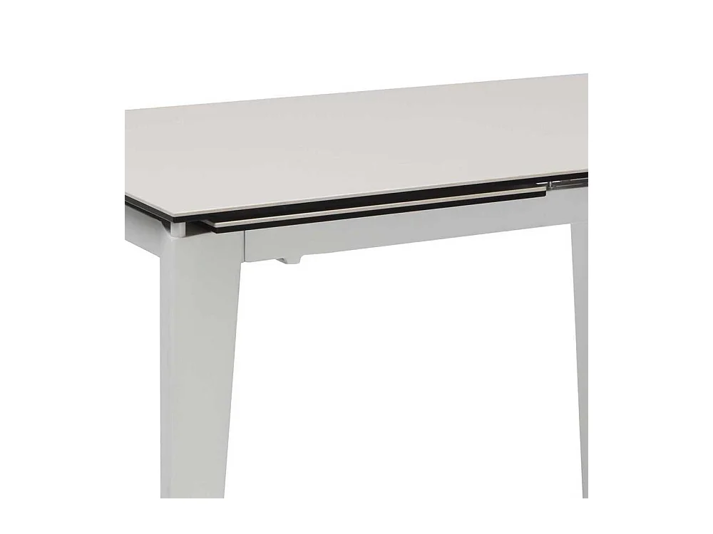 Ausziehbarer Tisch in Weiß Glas modern