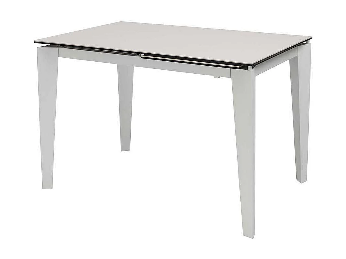 Ausziehbarer Tisch in Weiß Glas modern