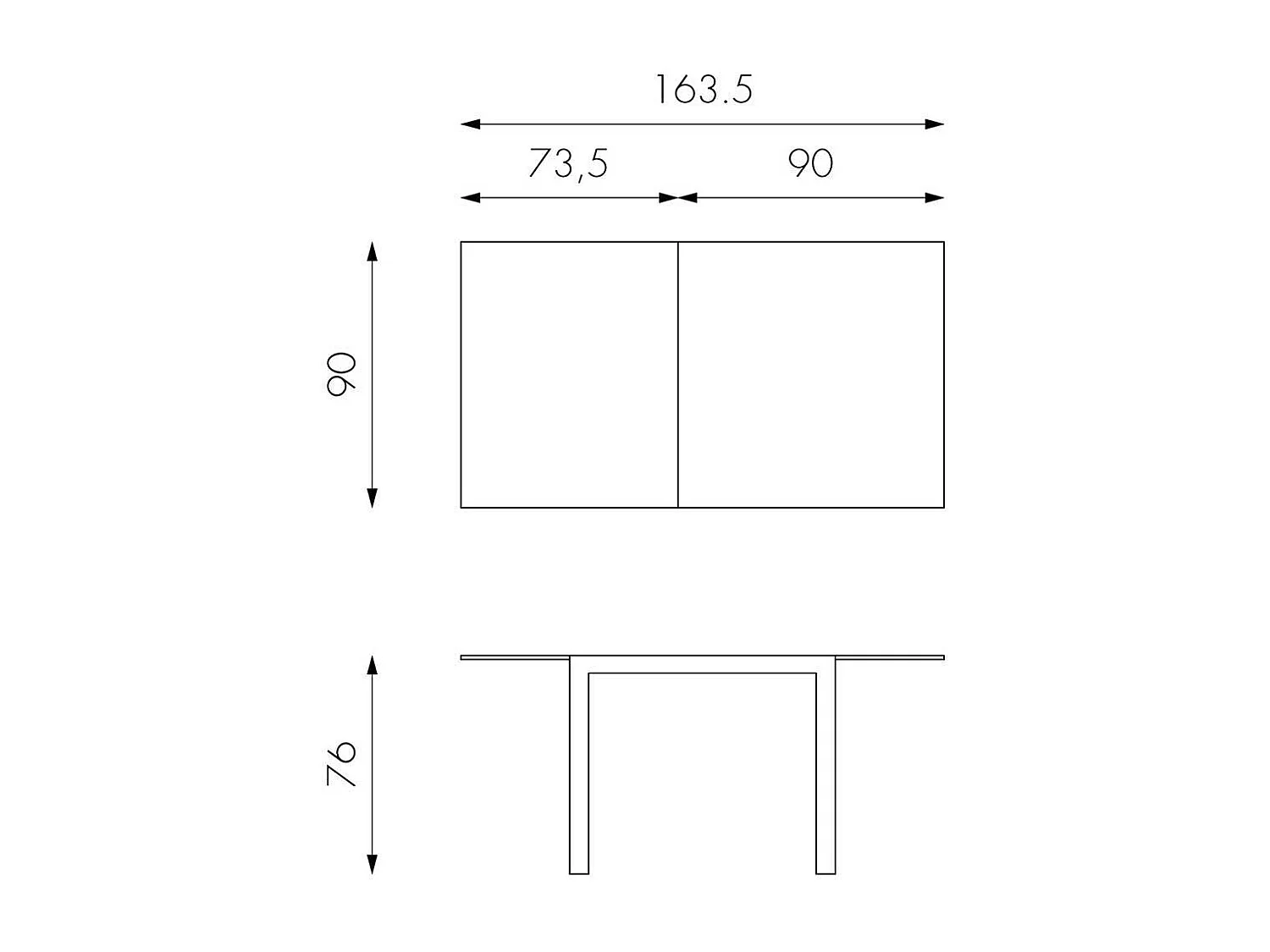Glas Esstisch in Grau ausziehbar