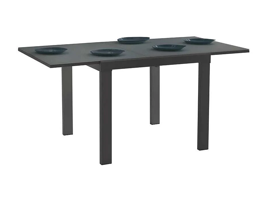 Glas Esstisch in Grau ausziehbar