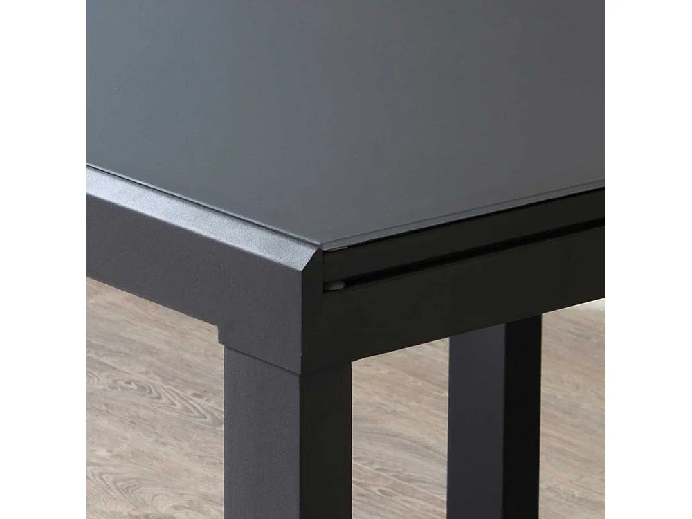 Glas Esstisch in Grau ausziehbar