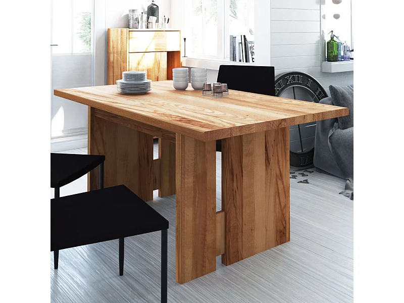 Wangentisch aus Kernbuche massiv ausziehbar