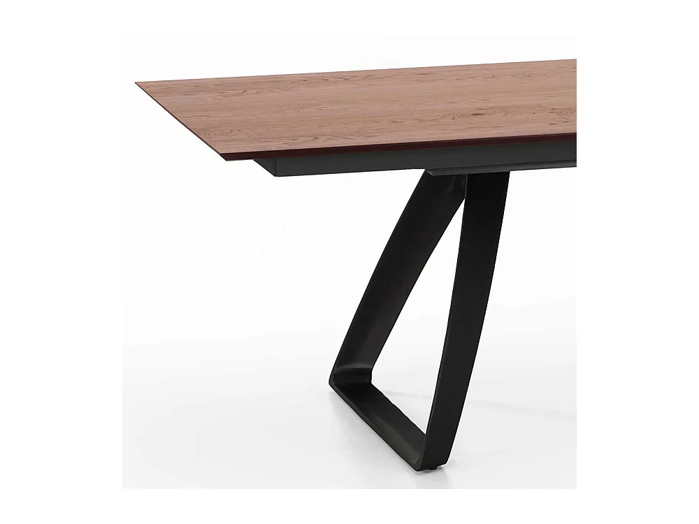 Küchentisch ausziehbar Eiche Optik und Schwarz