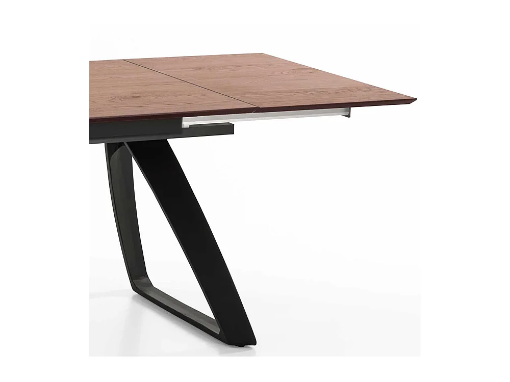 Küchentisch ausziehbar Eiche Optik und Schwarz