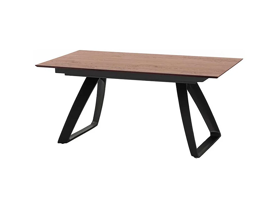 Küchentisch ausziehbar Eiche Optik und Schwarz