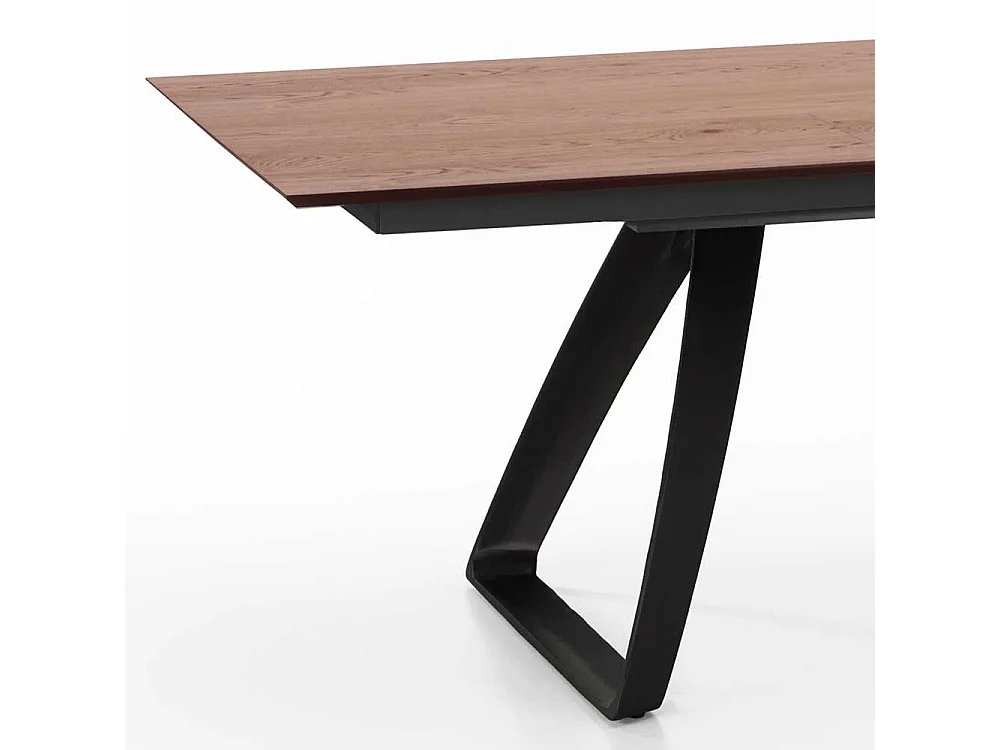 Küchentisch ausziehbar Eiche Optik und Schwarz