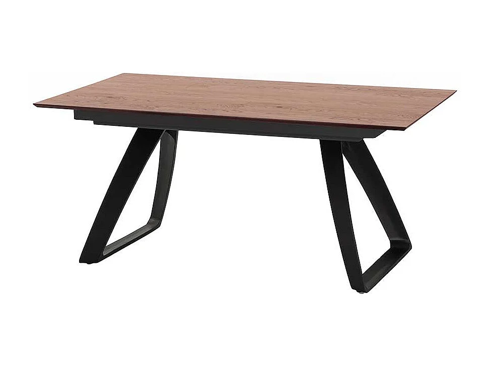 Küchentisch ausziehbar Eiche Optik und Schwarz