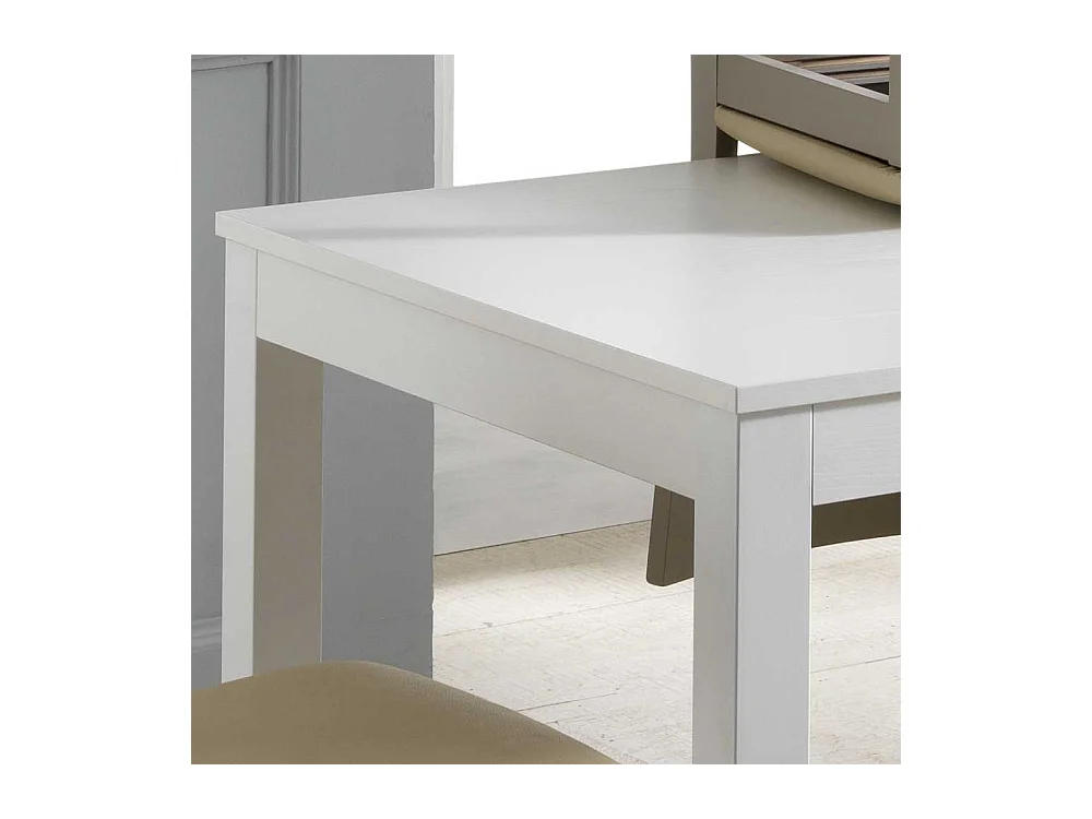 Buche Esstisch in Weiß ausziehbar