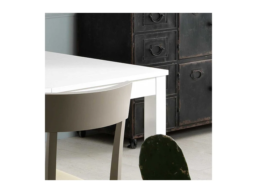 Buche Esstisch in Weiß ausziehbar